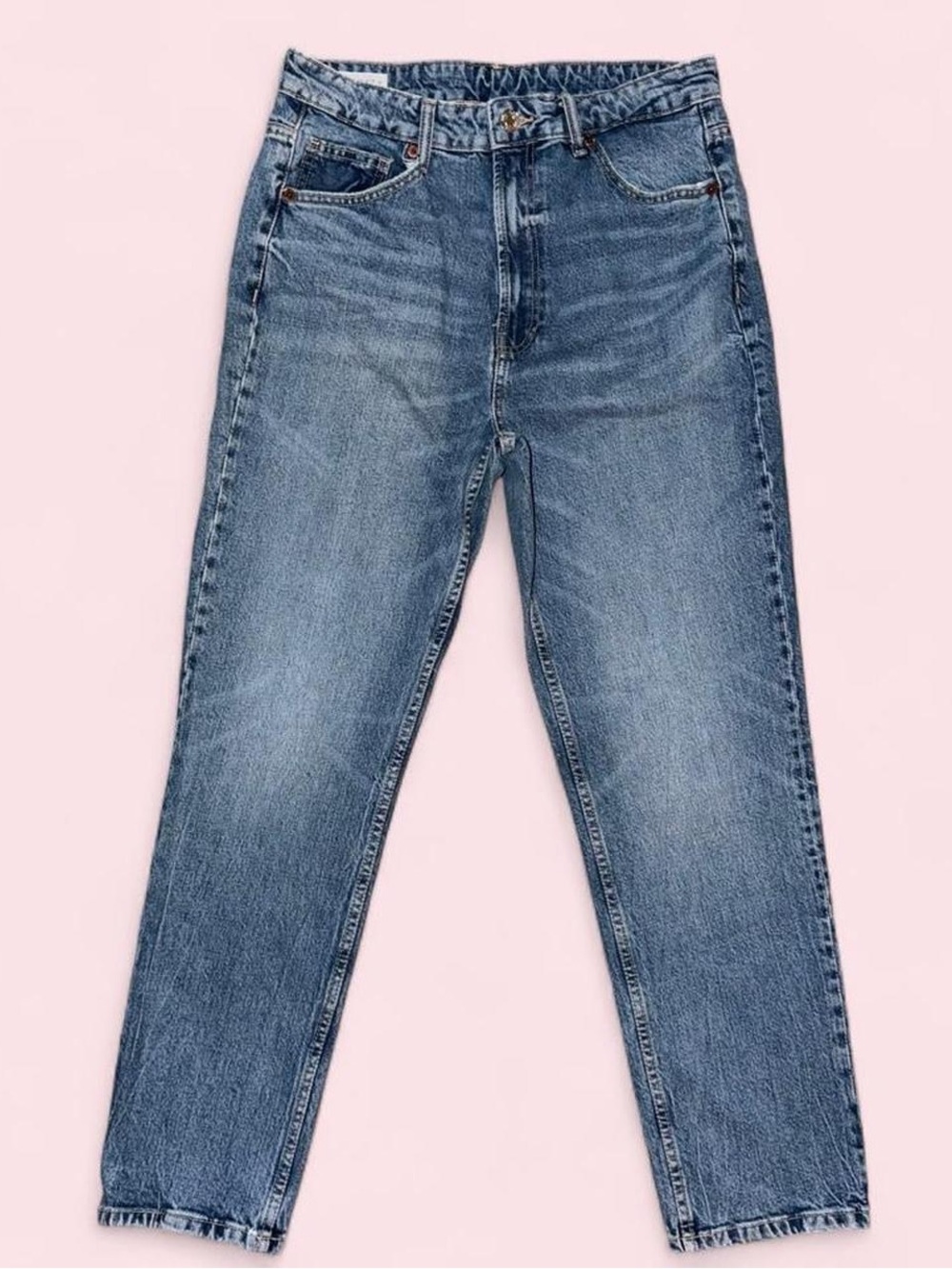 ZARA Medium Blue Denim Straight Jeans Size 8